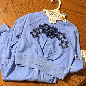 BearPaw Blue Sweatshirt with Star Embellishments